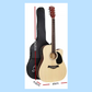 Alpha 41 inch Natural Electric Acoustic Guitar with Carry Bag, Strap, Picks & Cable