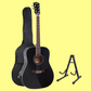 Alpha 41 inch Black Wooden Acoustic Guitar & Accessories Pack