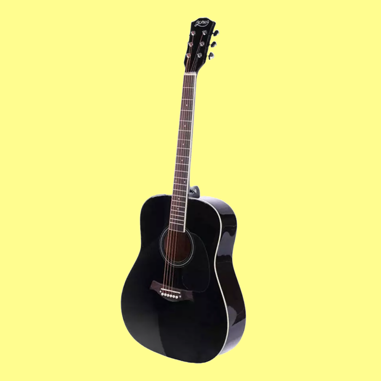 Alpha 41 inch Black Wooden Acoustic Guitar & Accessories Pack