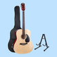 Alpha 41 inch Natural Wooden Acoustic Guitar & Accessories Pack