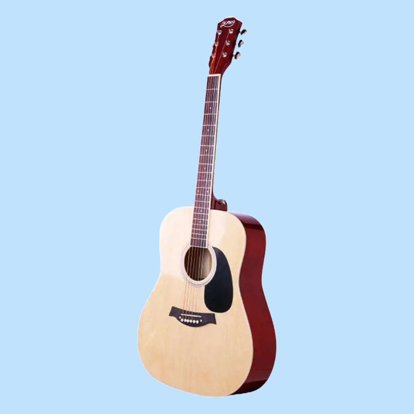 Alpha 41 inch Natural Wooden Acoustic Guitar & Accessories Pack