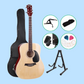 Alpha 41 inch Natural Wooden Acoustic Guitar & Accessories Pack