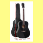 41" Acoustic Black Cutaway Steel-Stringed Guitar with Carry Bag & Accessory Pack