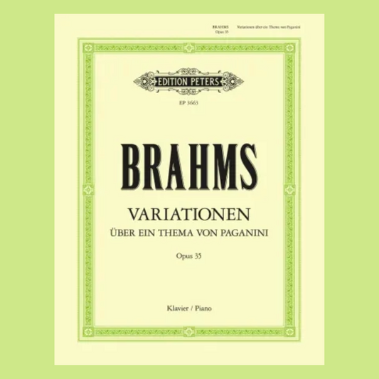 Brahms - Variations On A Theme Of Paganini Op 35 for Piano Complete Book