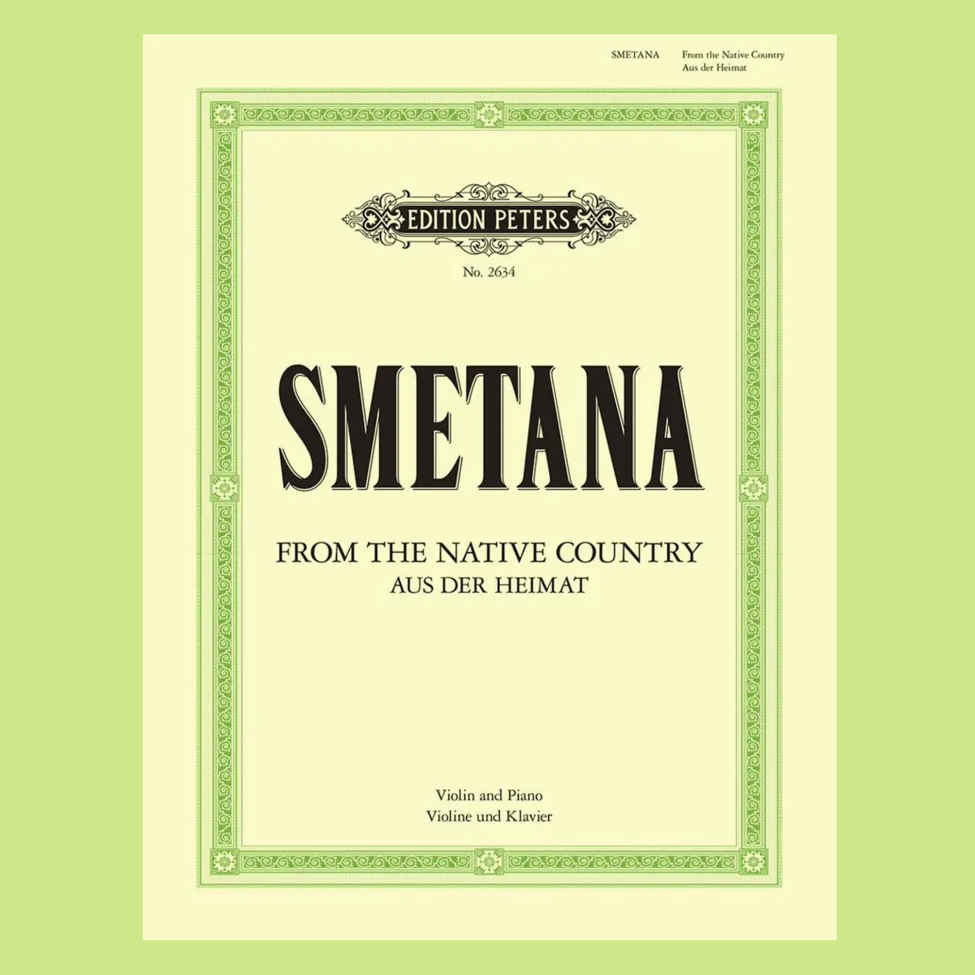 Smetana - From My Native Country Violin with Piano Accompaniment Book