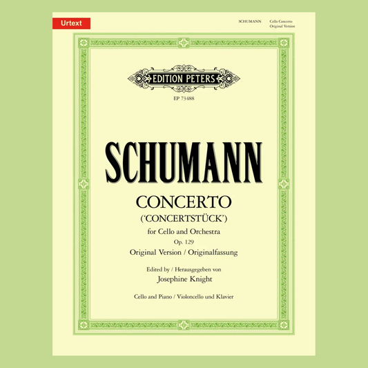 Schumann - Concerto Op 129 Cello with Piano Accompaniment Book