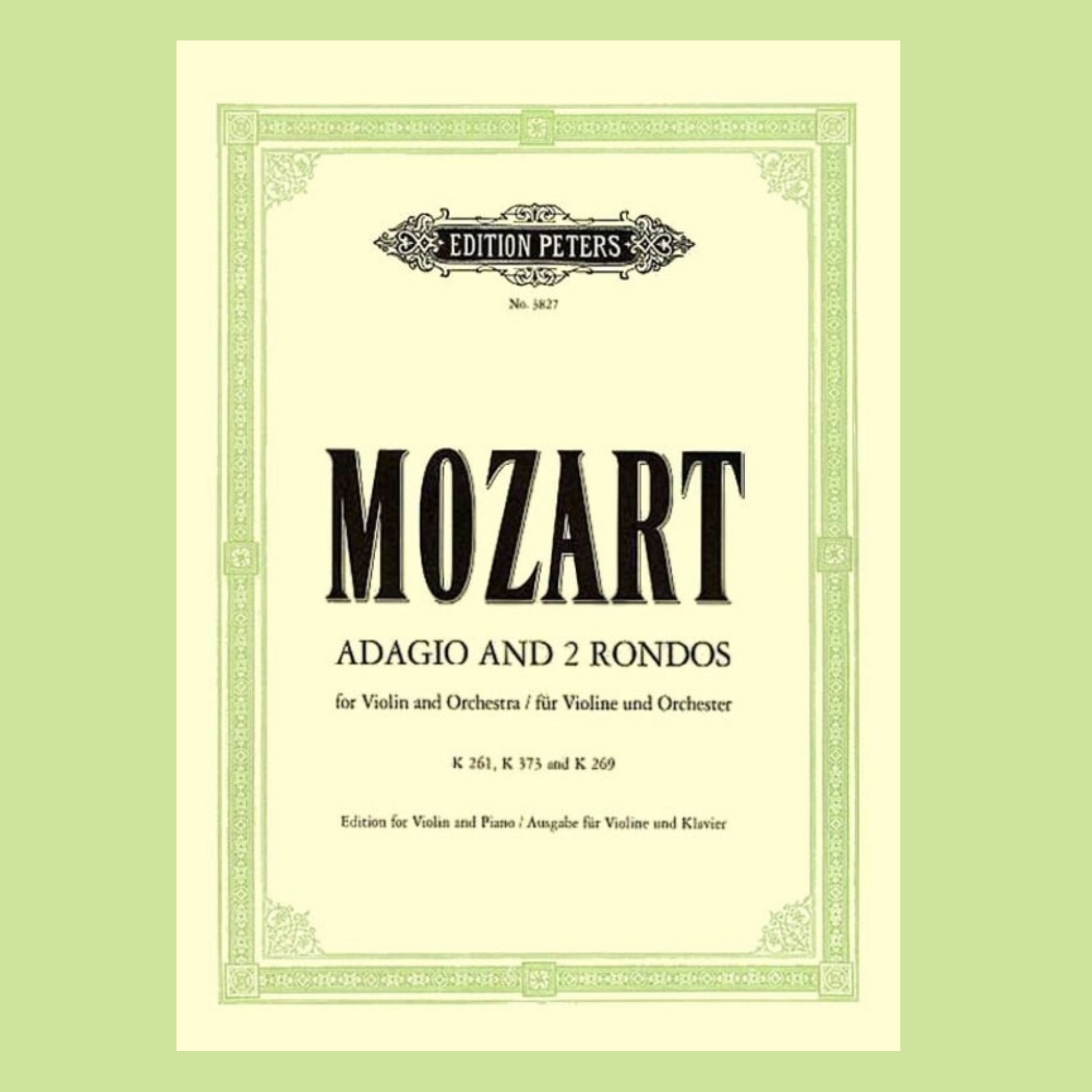 Mozart - Adagio K261 & Rondos K269 K373 Violin with Piano Book