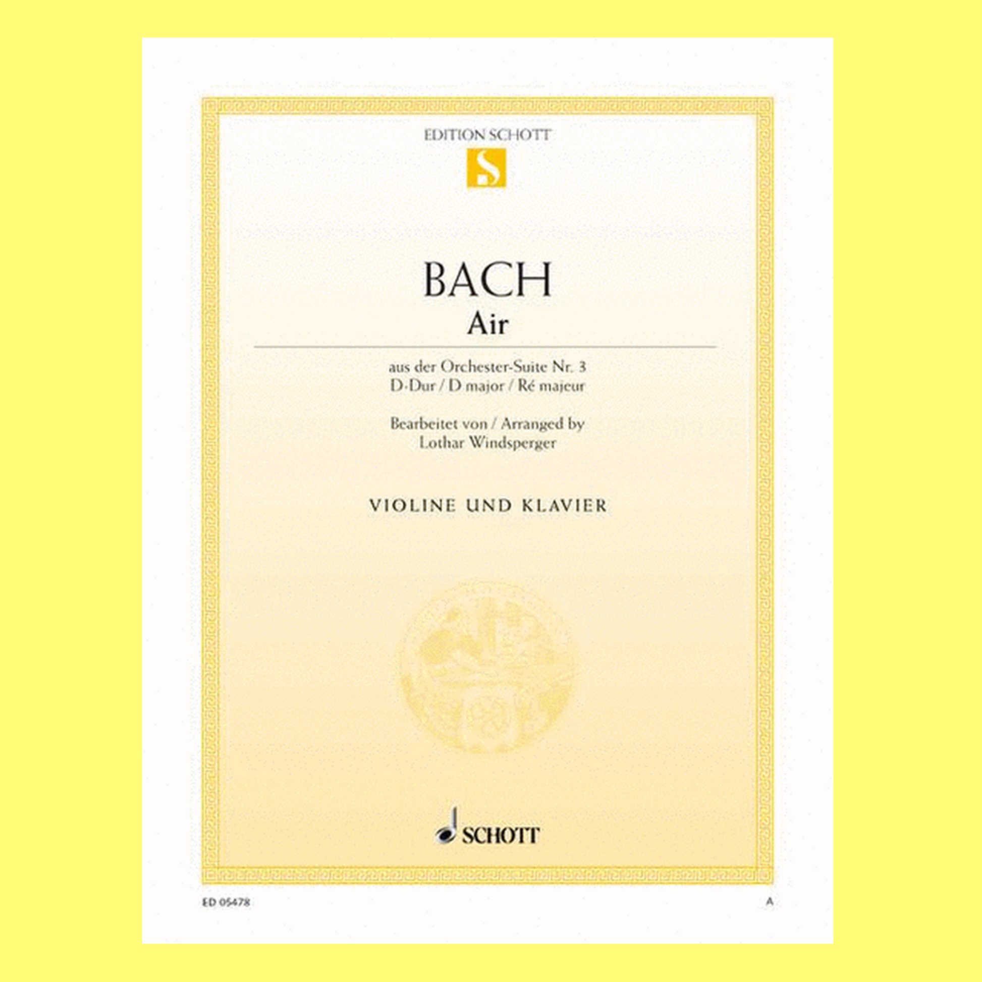 Bach - Air On The G String Violin/Piano