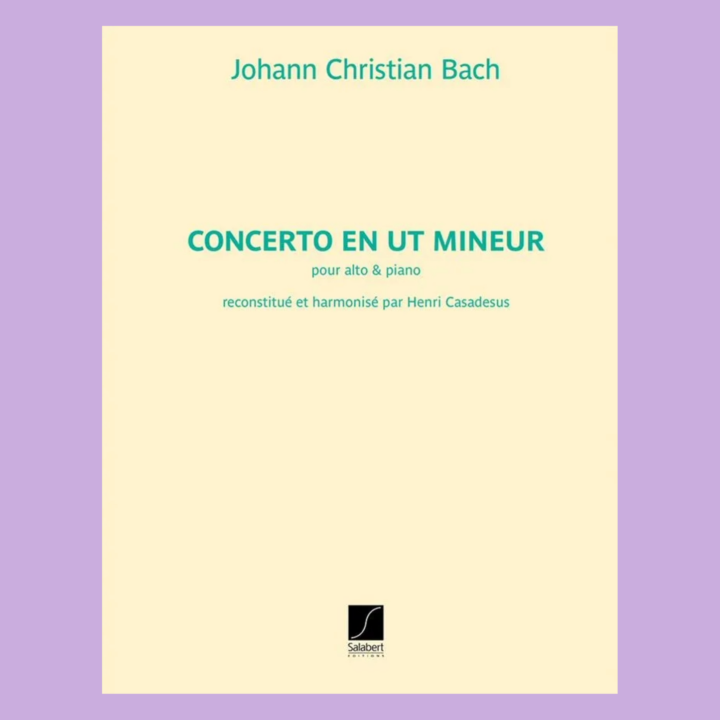 Jc Bach - Concerto C Minor Viola/Piano Ed Casadesus