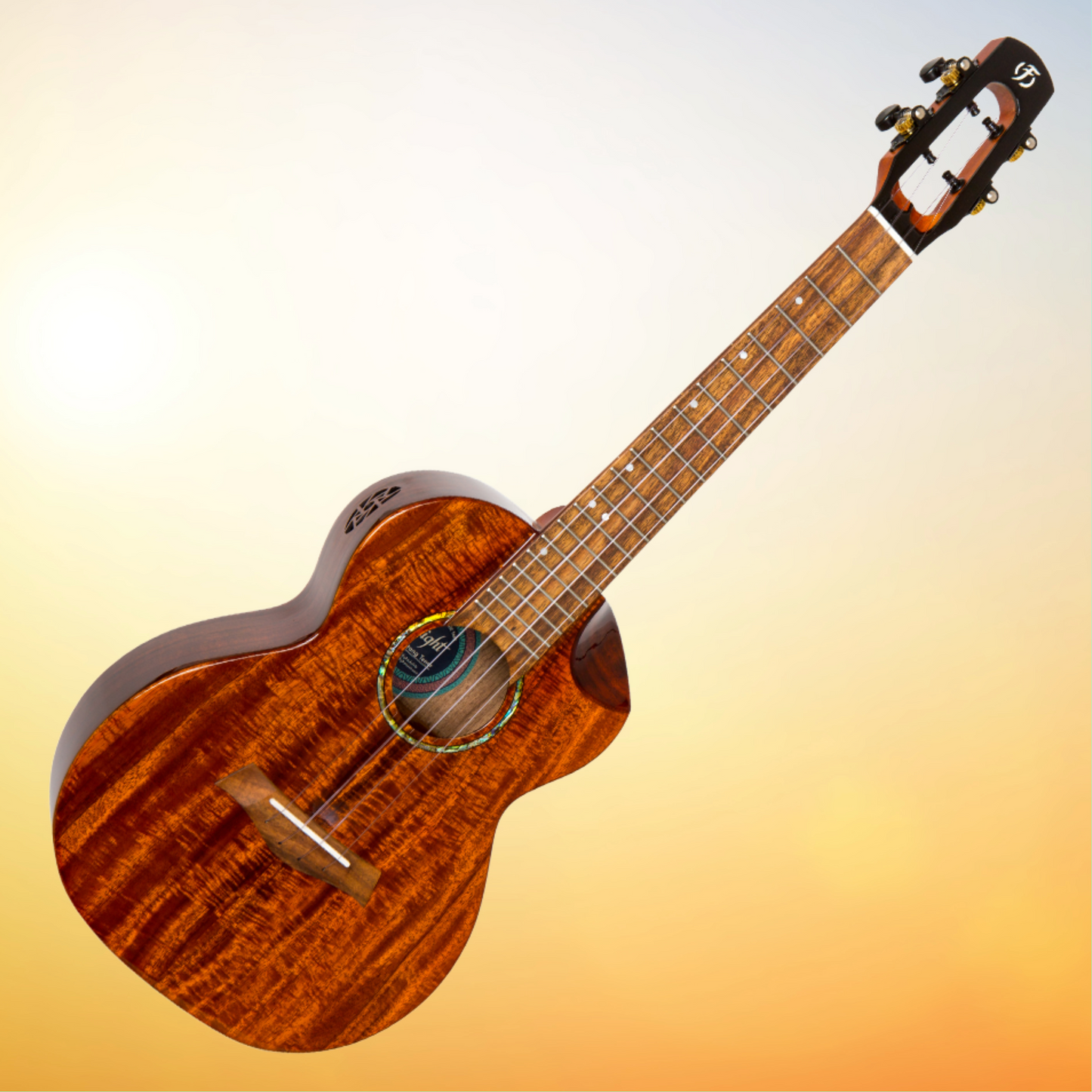 Flight Mustang All Solid Tenor Electro Acoustic Ukulele and Premium Padded Gig Bag