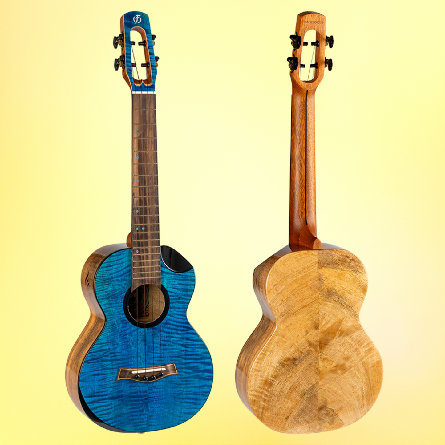 Flight Comet EQ-A Blue Tenor Electro Acoustic Ukulele with Premium Gig Bag (Early Jan Arrival)