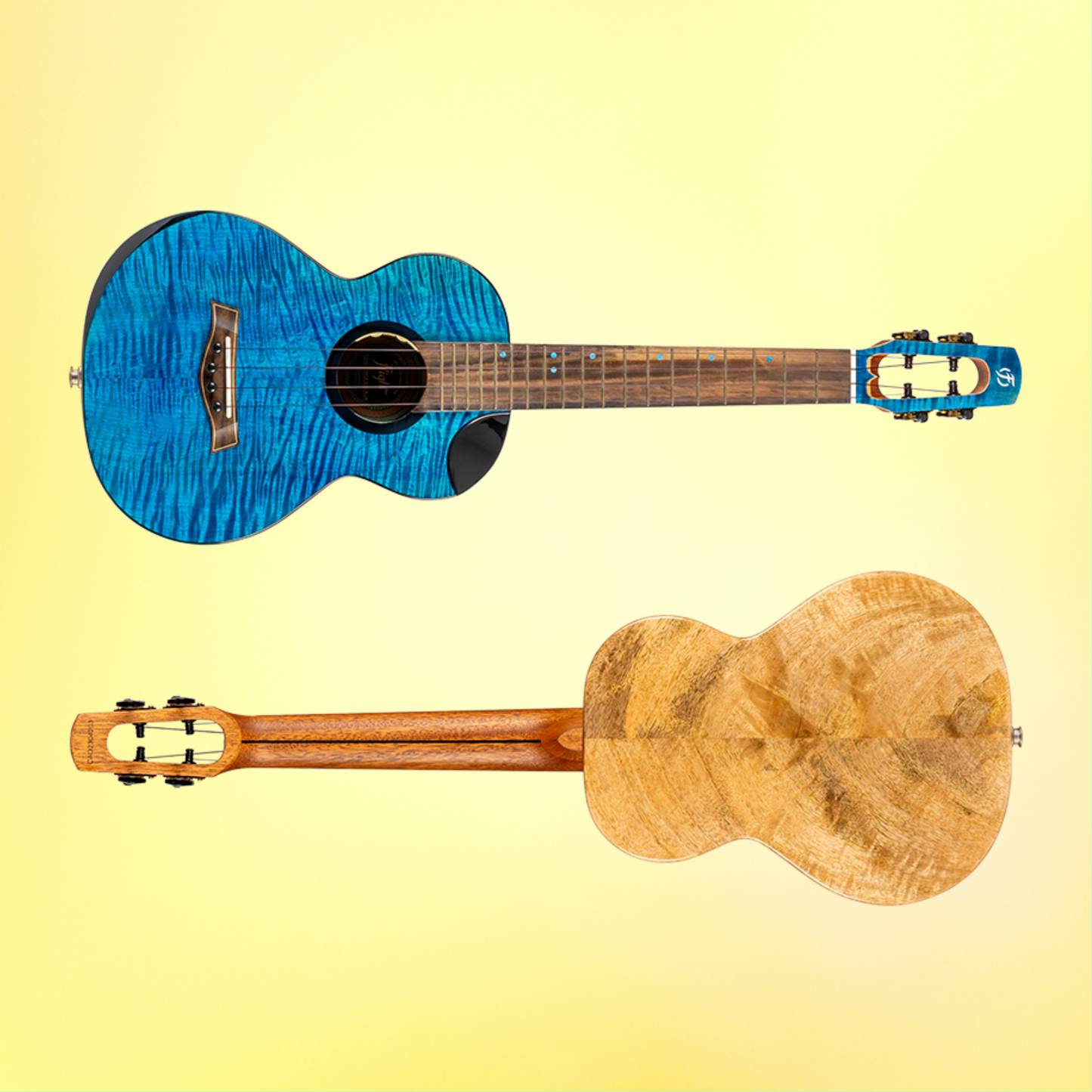 Flight Comet EQ-A Blue Tenor Electro Acoustic Ukulele with Premium Gig Bag (Early Jan Arrival)