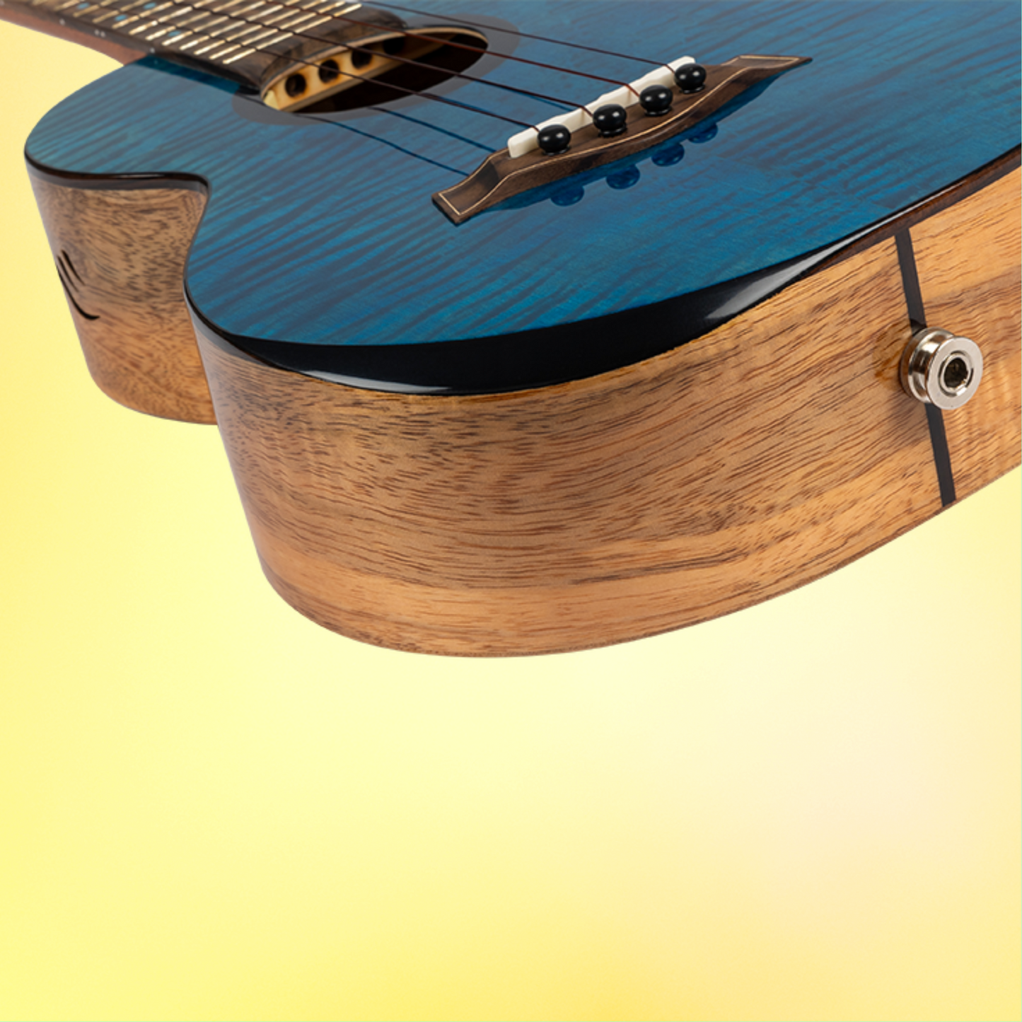 Flight Comet EQ-A Blue Tenor Electro Acoustic Ukulele with Premium Gig Bag (Early Jan Arrival)