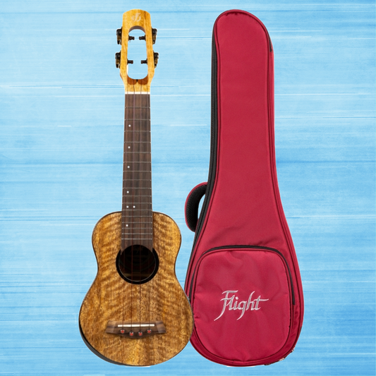 Flight Fireball Electro Acoustic Soprano Ukulele with Deluxe Padded Gig Bag (Early Dec Arrival)