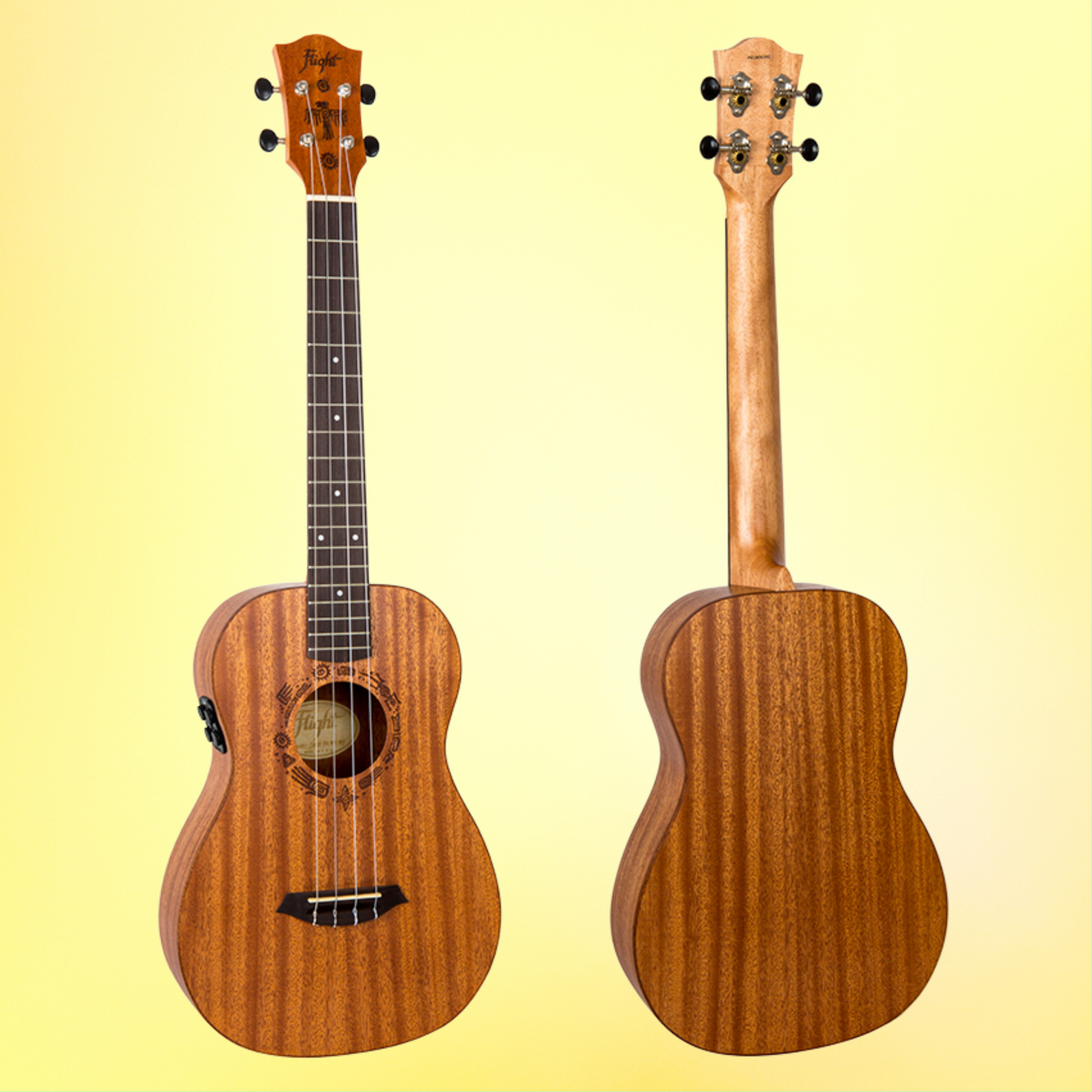 Flight DUB38 Mahogany Soundwave Baritone Ukulele with Padded Gig Bag (Early Dec Arrival)