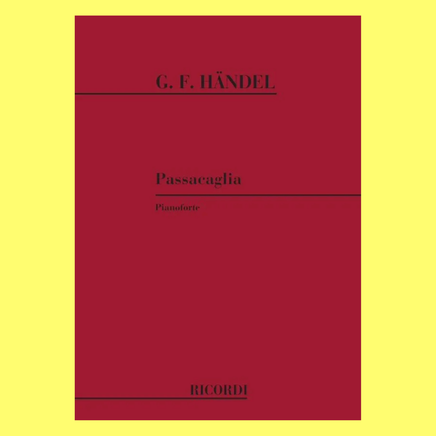 George Frideric Handel - Passacaille Variee in G minor Sheet Music