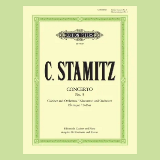 Carl Stamitz - Concerto No 3 B Flat Clarinet with Piano Accompaniment Book