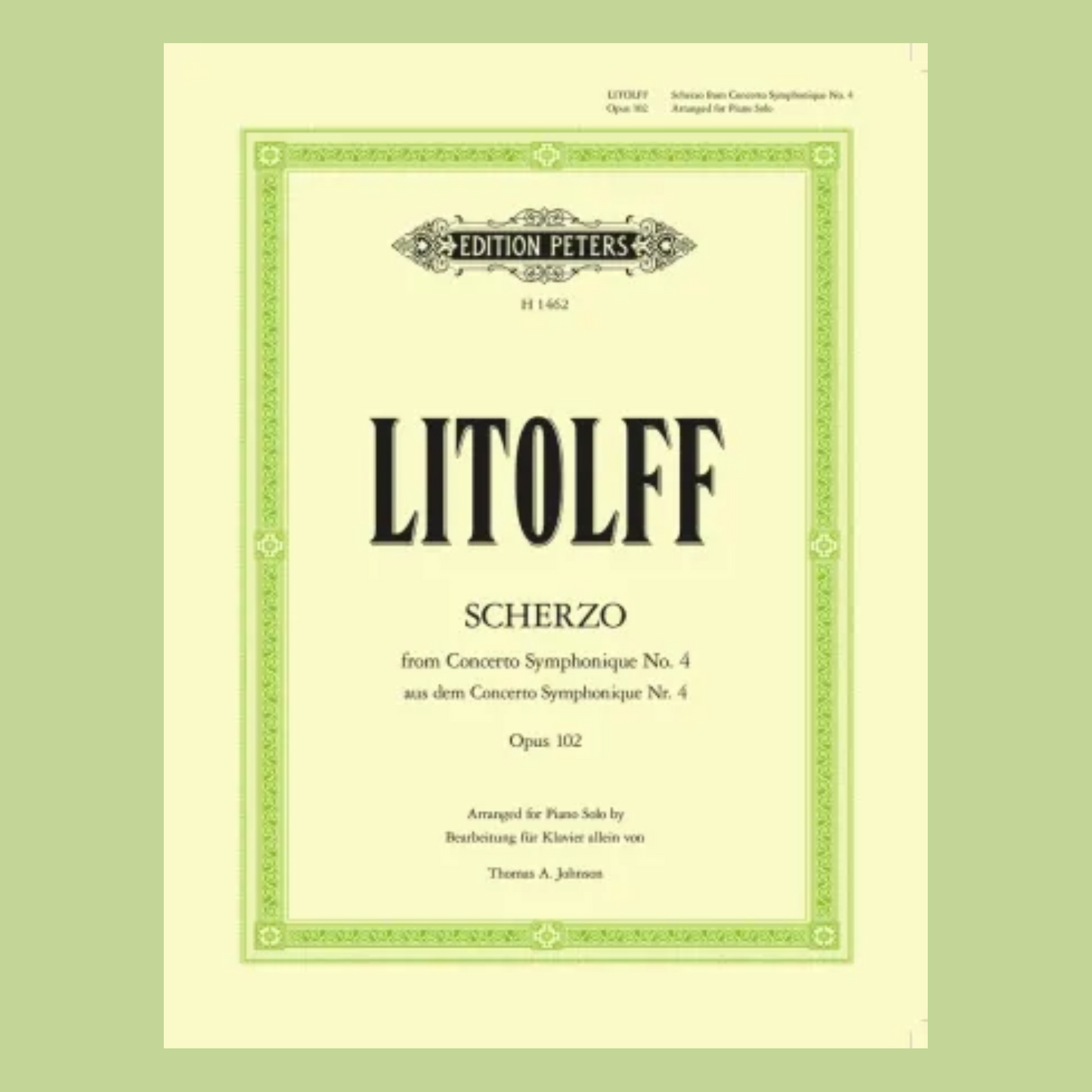 Henry Litolff - Scherzo From Concerto Symphonique Op 102 Piano Sheet Music