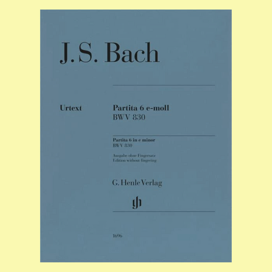 JS Bach - Partita No 6 E Minor BWV 830 Piano Without Fingering Book