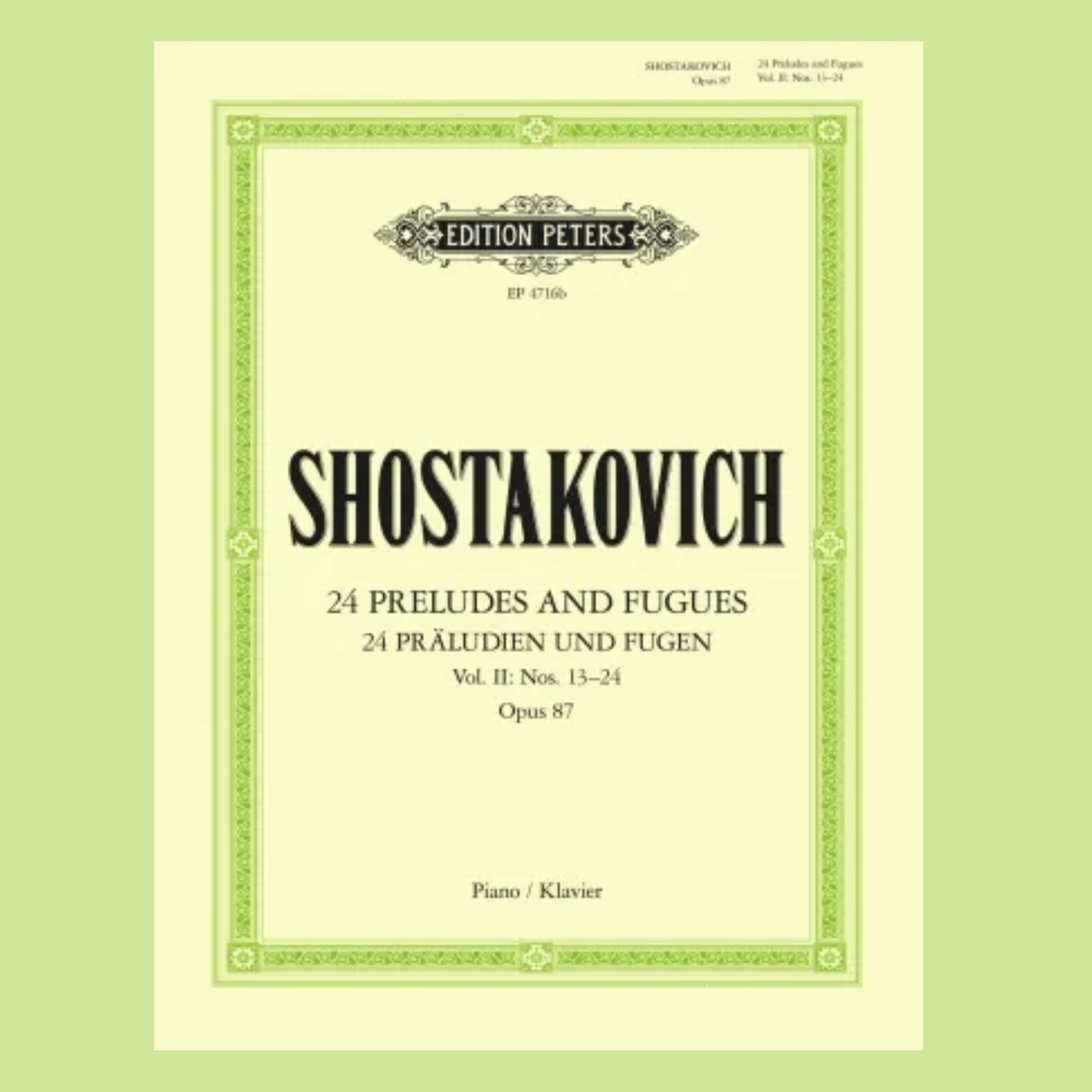 Shostakovich - Preludes And Fugues Op 87 Volume 2 (13-24) Piano Book