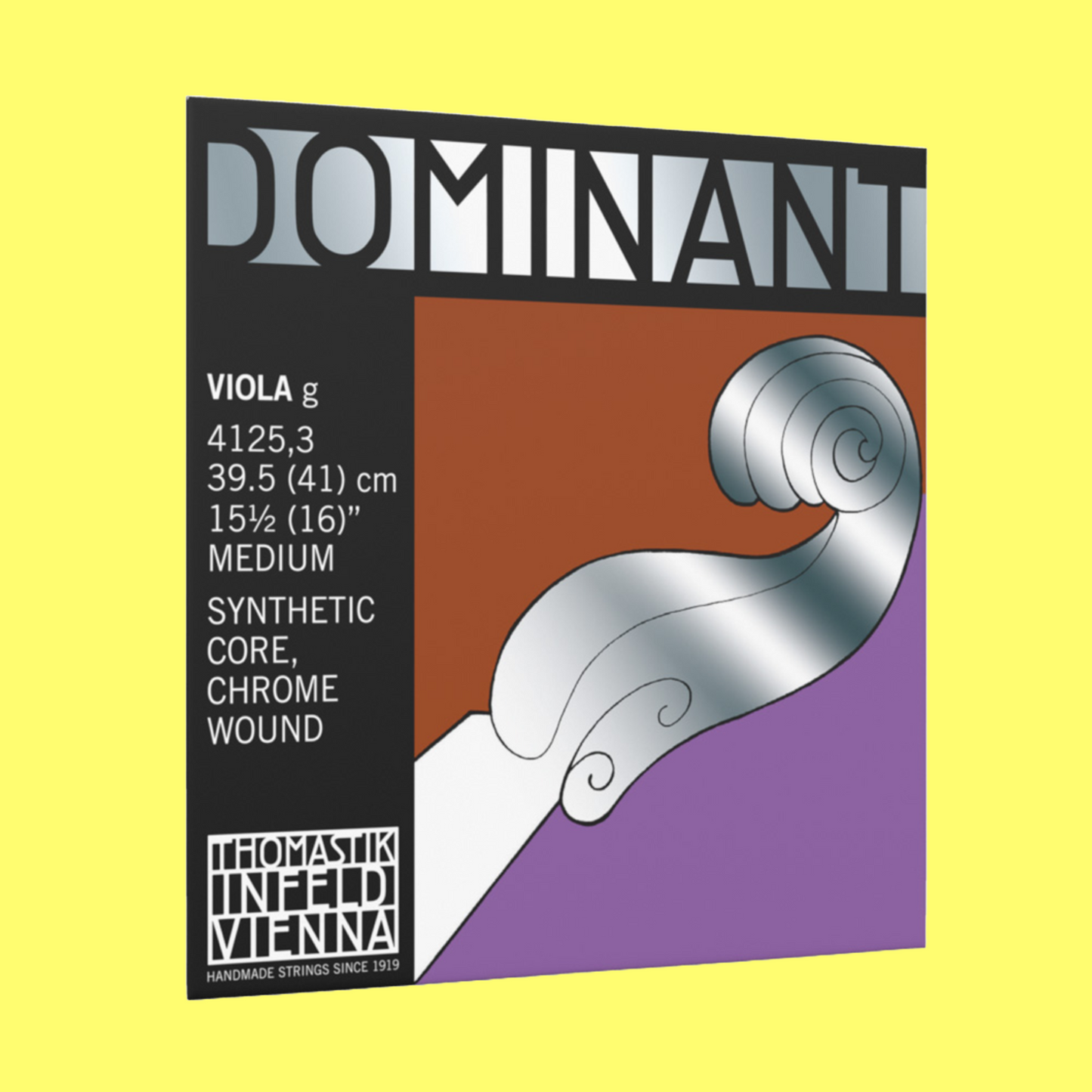 Thomastik 4125.3 Dominant Viola 15.5" (16") 'G' Single String Synthetic/Chrome