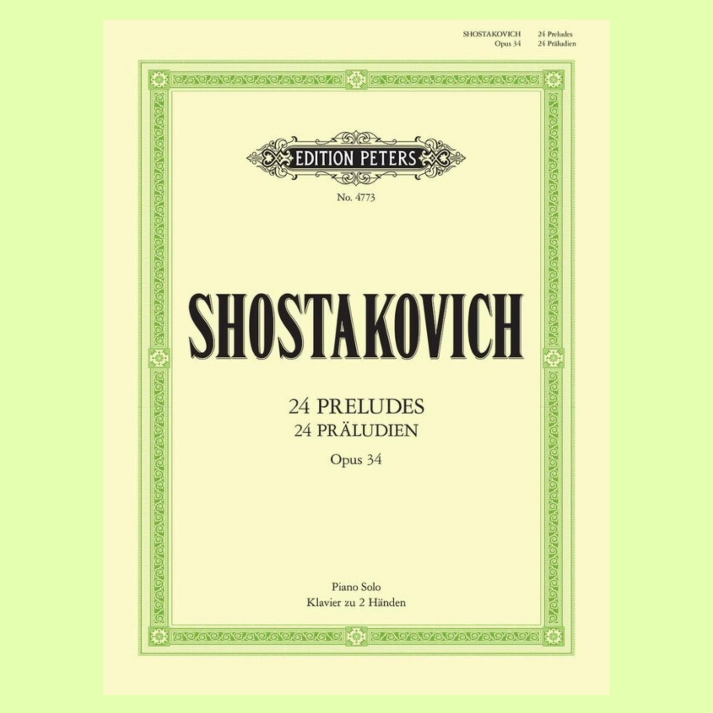 Dmitri Shostakovich - 24 Preludes Op. 34 For Piano Book