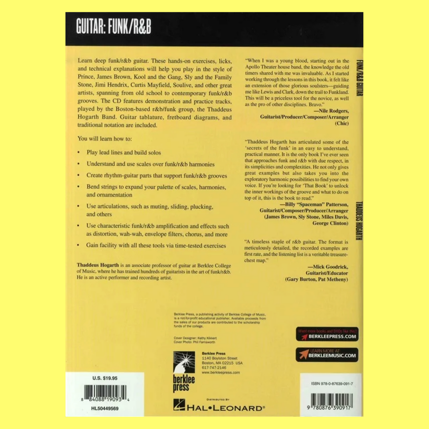 Berklee Press - Funk/R&B Guitar Book and Audio