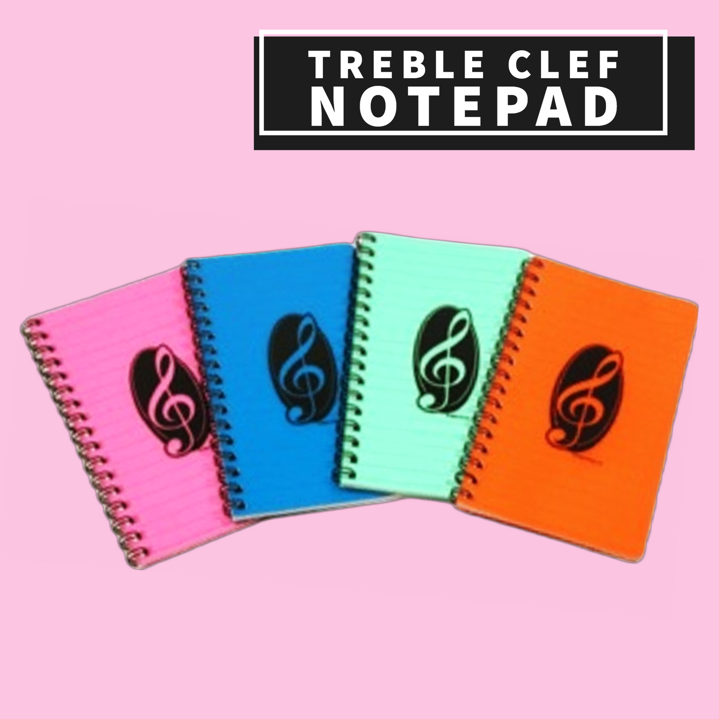 Treble Clef Notebook (Assorted Colours)