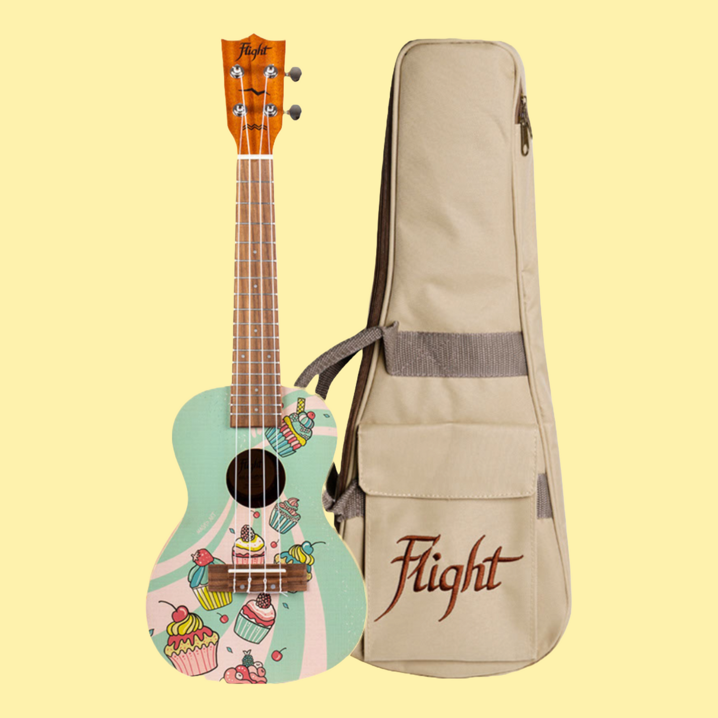 Flight AUC33 - Cupcake Concert Ukulele with Gig Bag