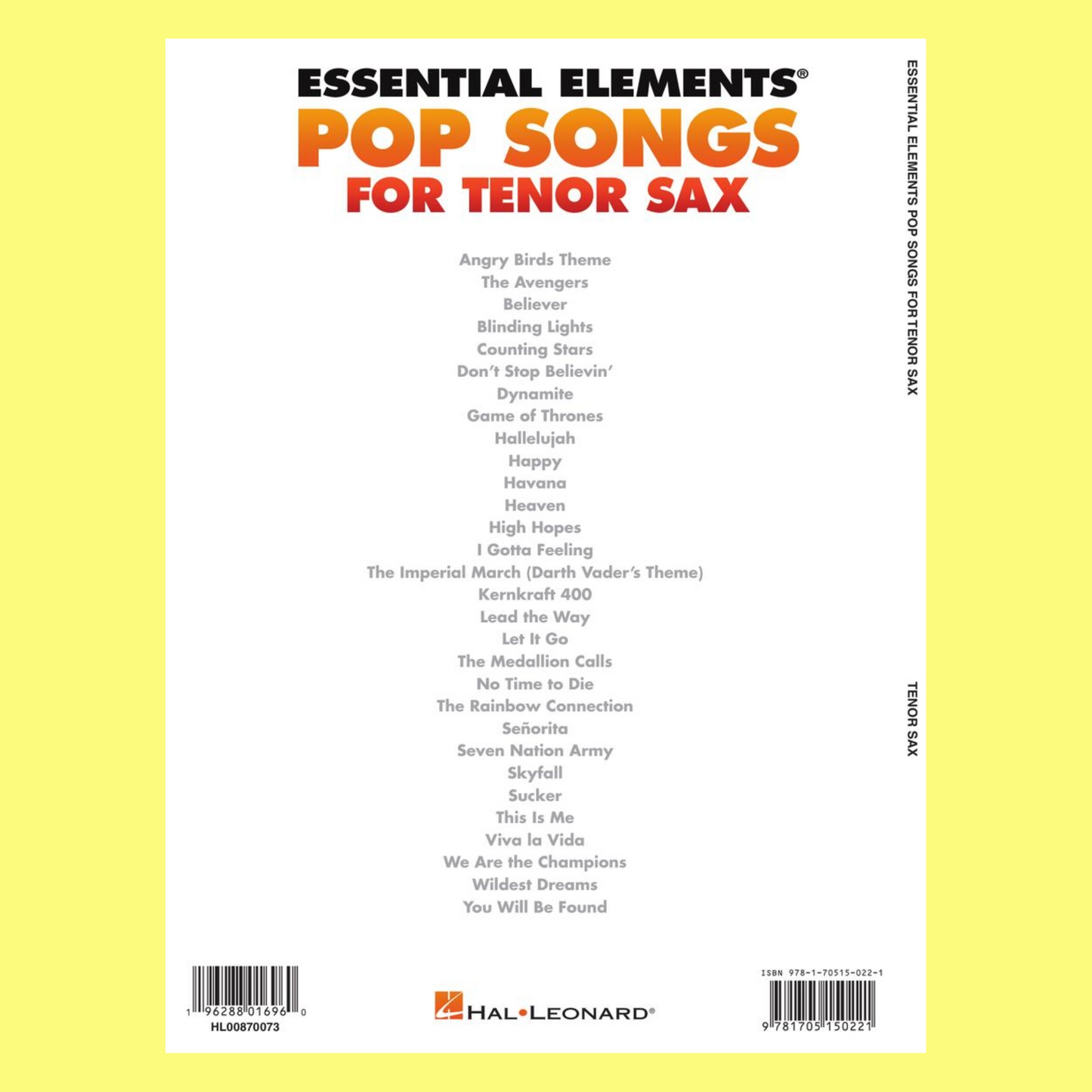 Essential Elements - Pop Songs For Tenor Saxophone Book