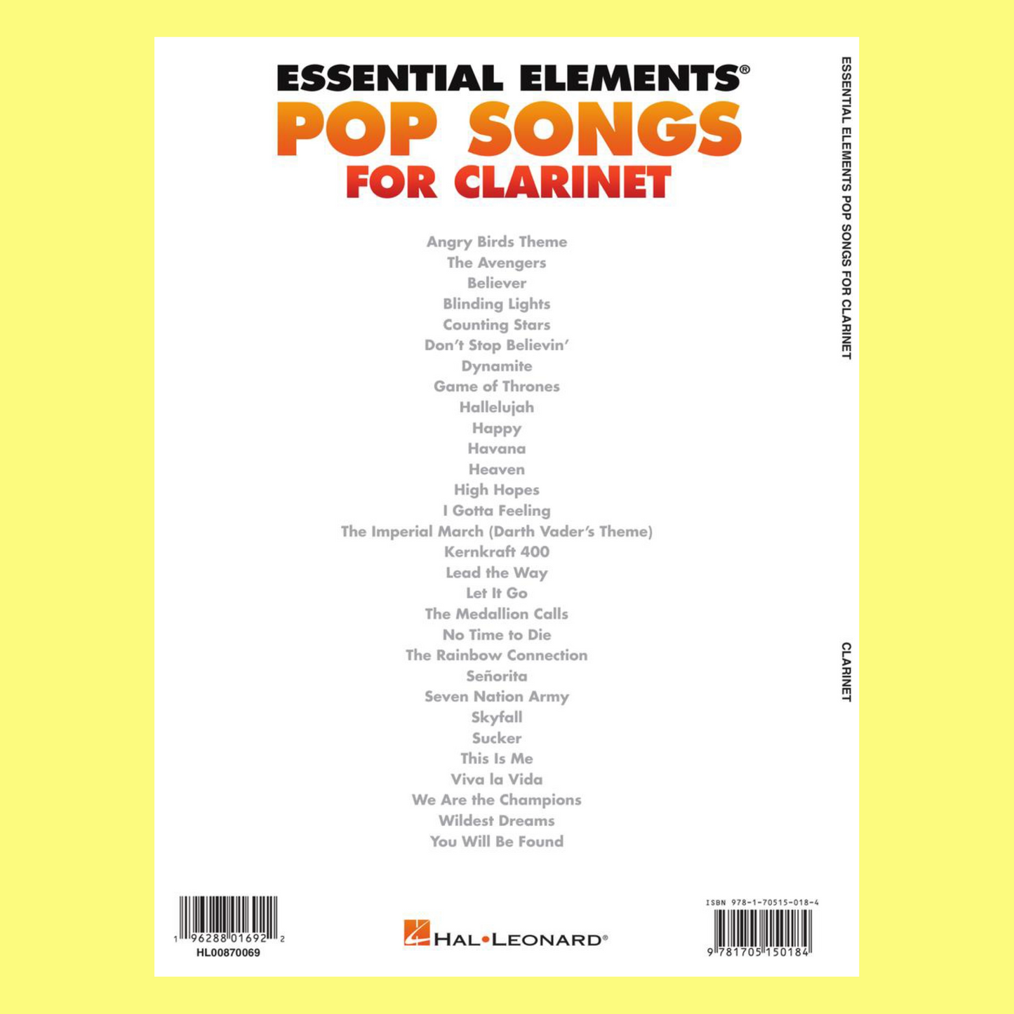 Essential Elements - Pop Songs For Clarinet Book