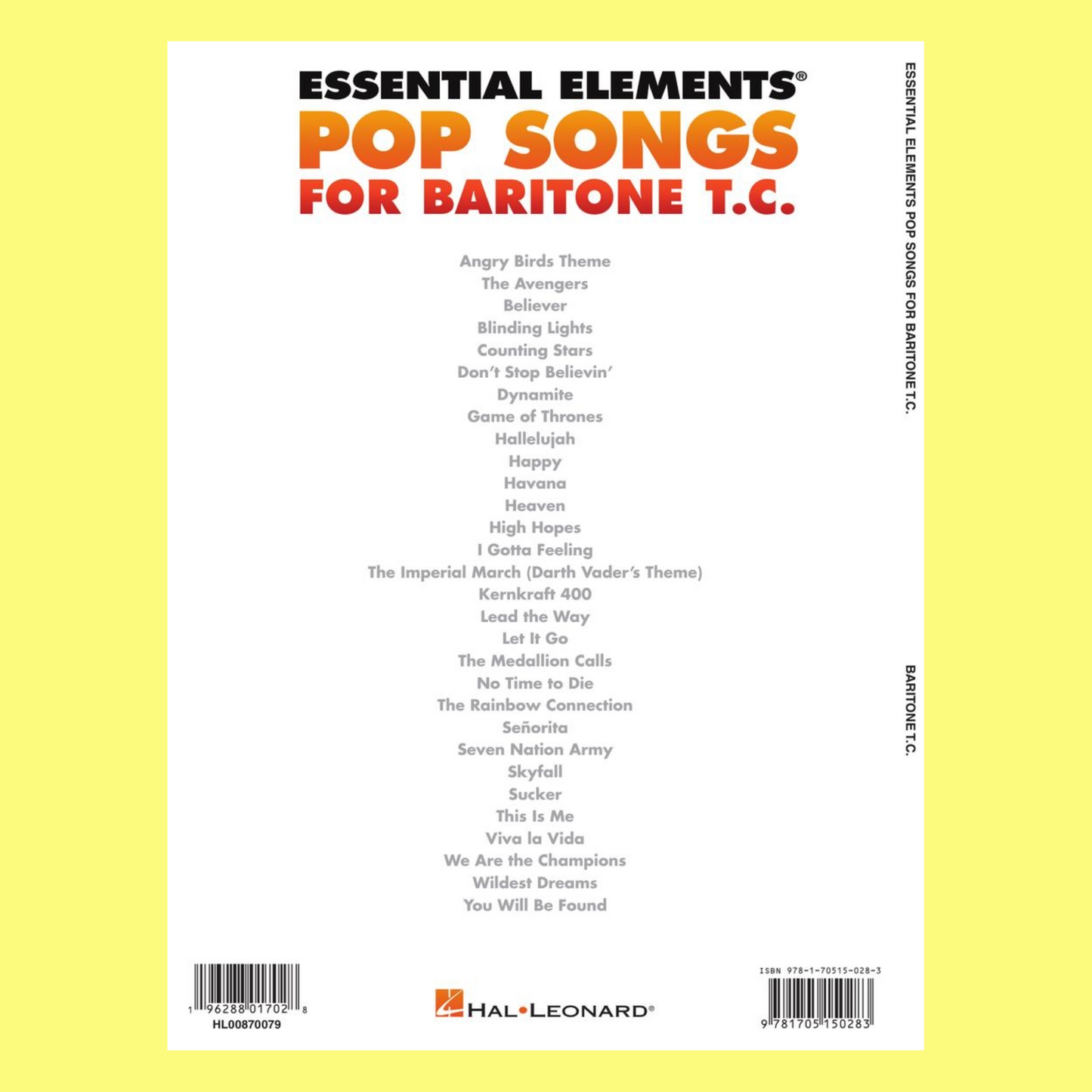 Essential Elements - Pop Songs For Baritone T.C. Book