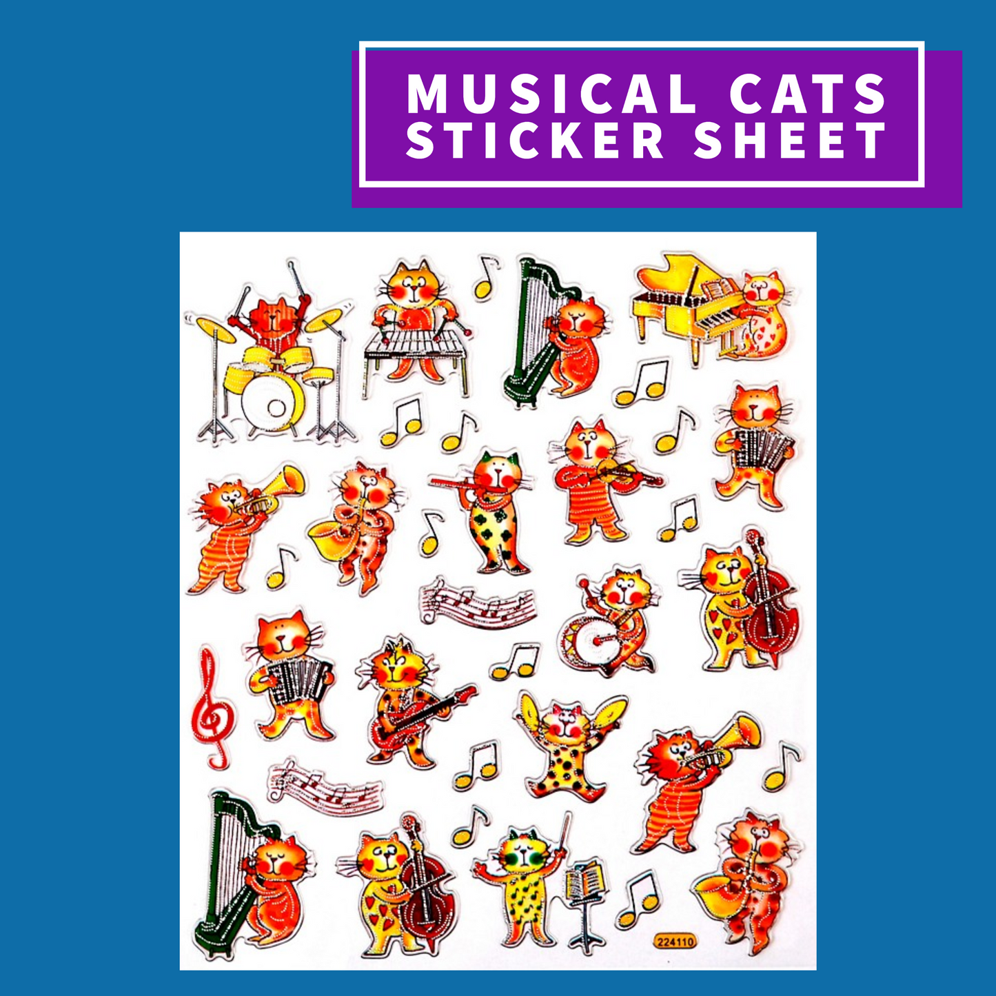 Musical Cats Stickers