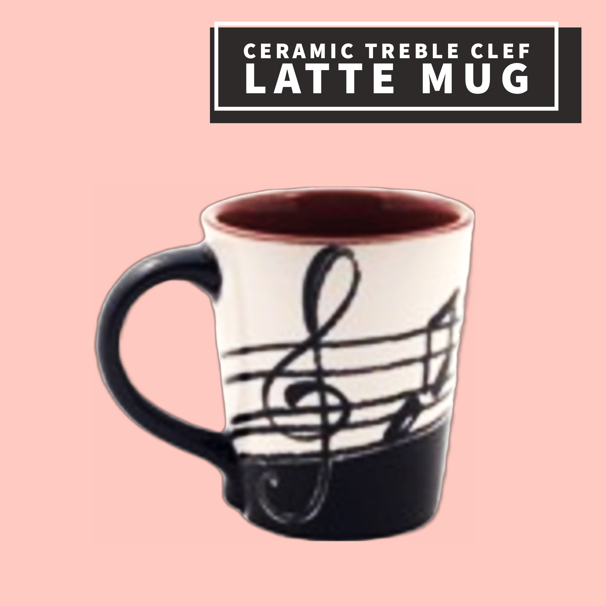 Ceramic Treble Clef Latte Mug