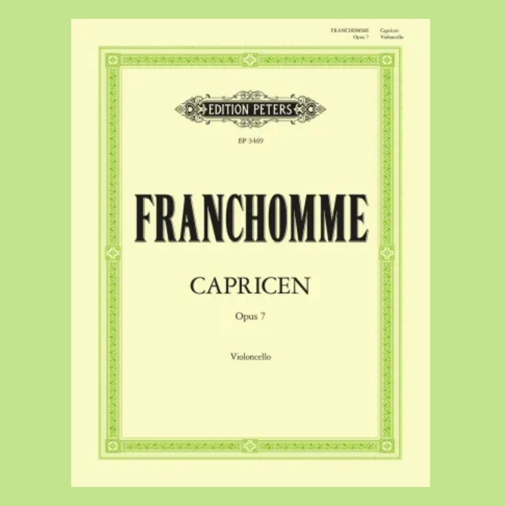 Franchomme - 12 Caprices Op 7 For Cello Book