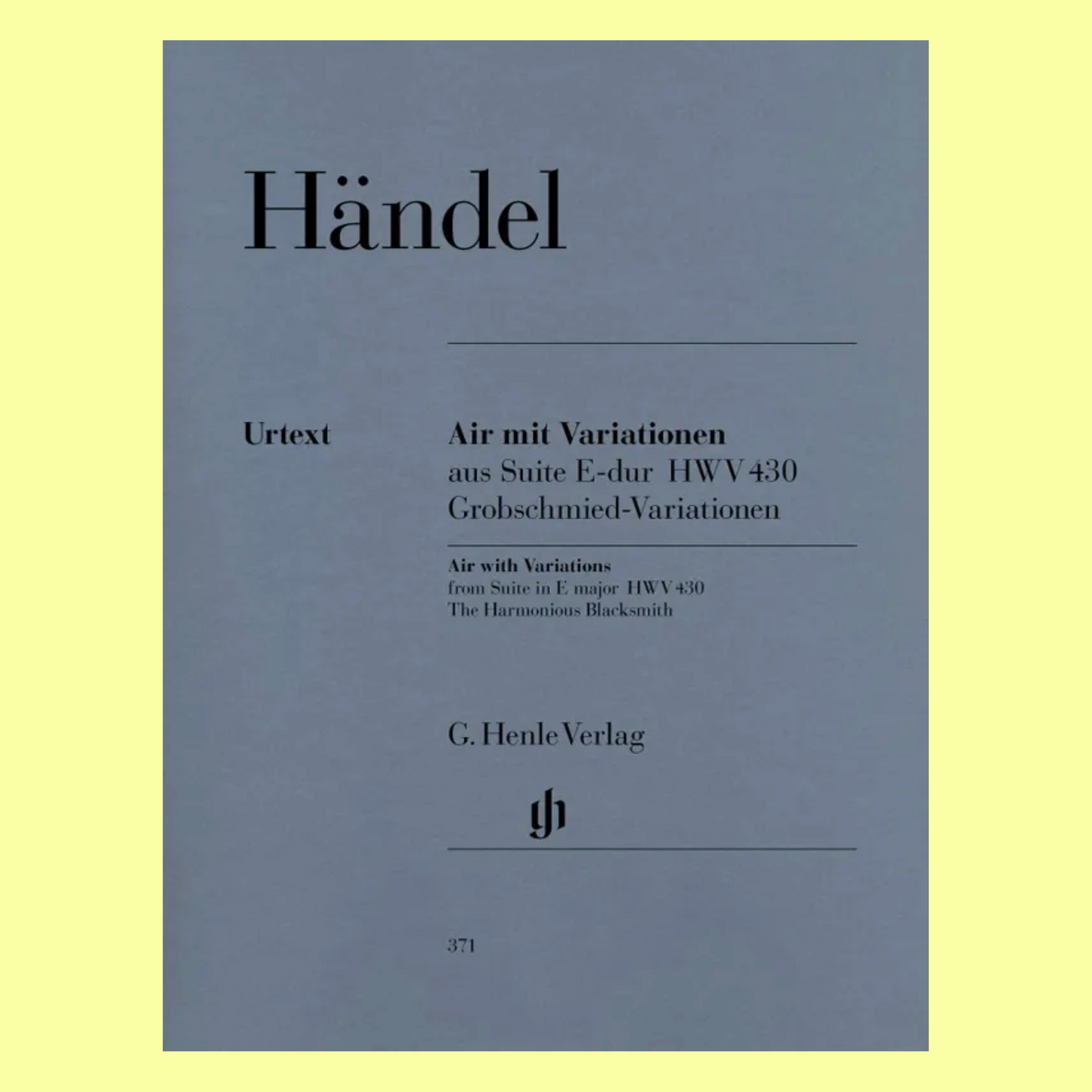 Handel - Air with Variations (The Harmonious Blacksmith) Book