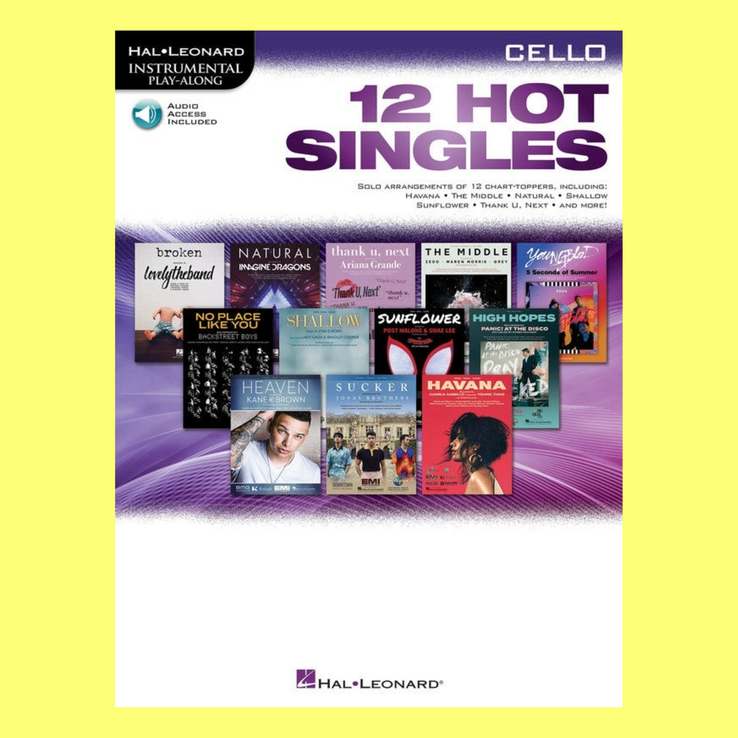 12 Hot Singles For Cello Play Along Book/Ola