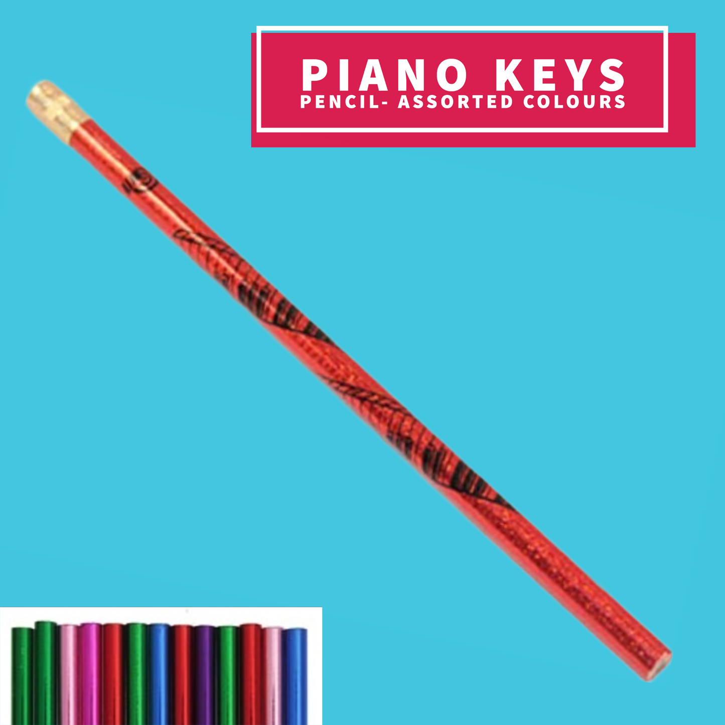 Keyboard Design Pencil in Assorted Colours