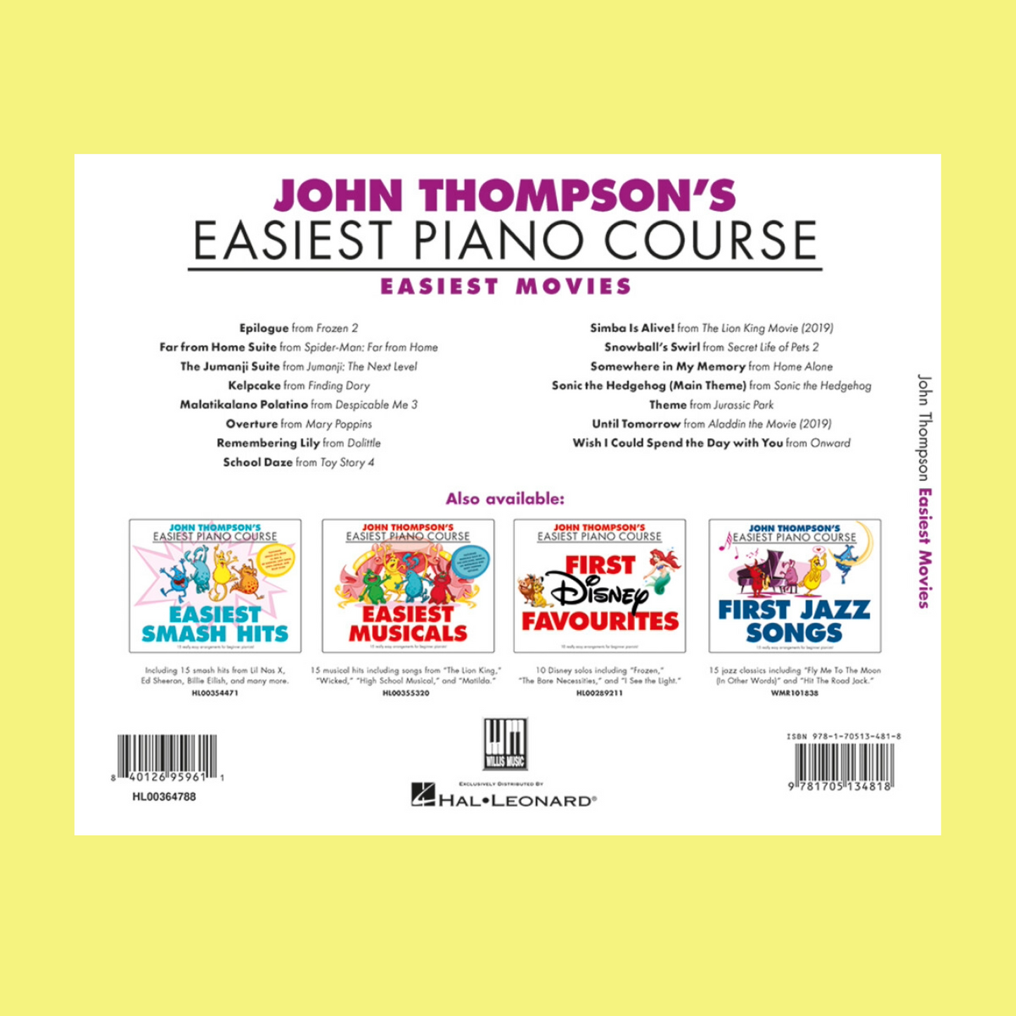 John Thompson's Easiest Piano Course - Easiest Movies Book