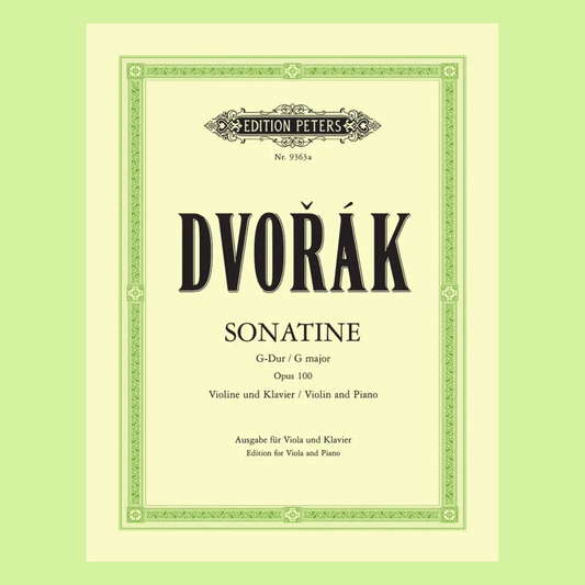 Dvorak - Sonatina G Op 100 For Viola with Piano Accompaniment Book