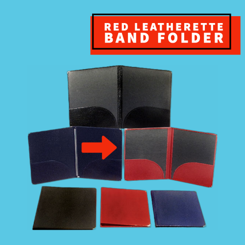 Red Leatherette Band Folder (27.9cm x 35.6cm)