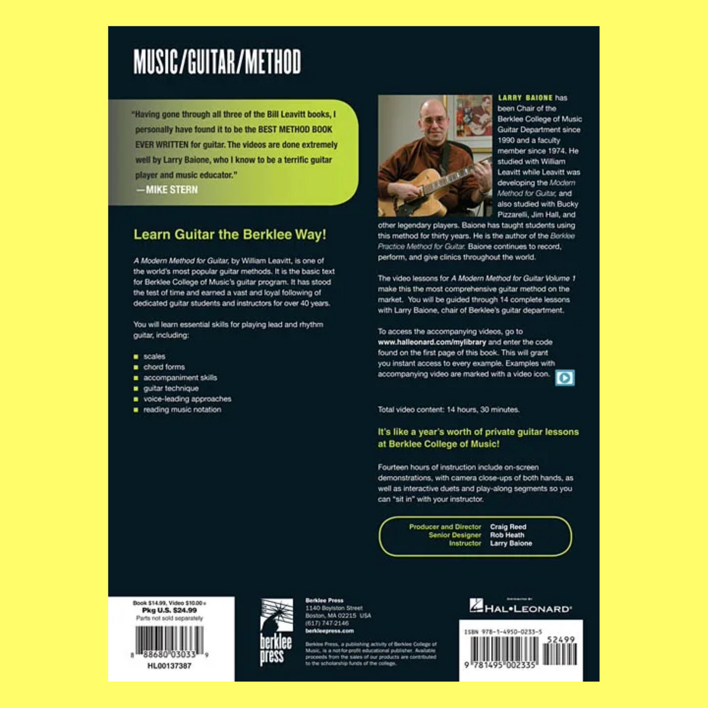 Modern Method For Guitar Volume 1 - Book/Video Tuition