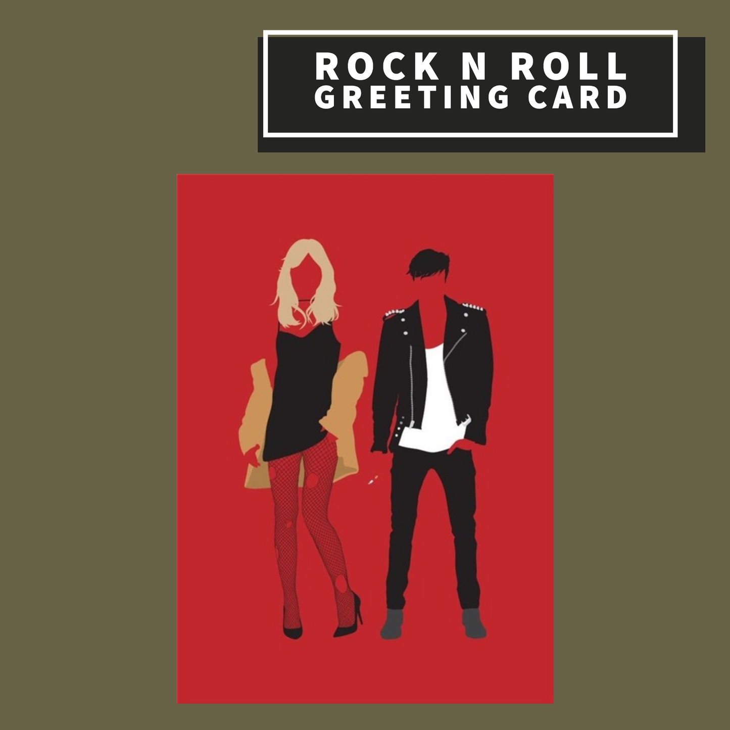 Rock n Roll Blank Greeting Card