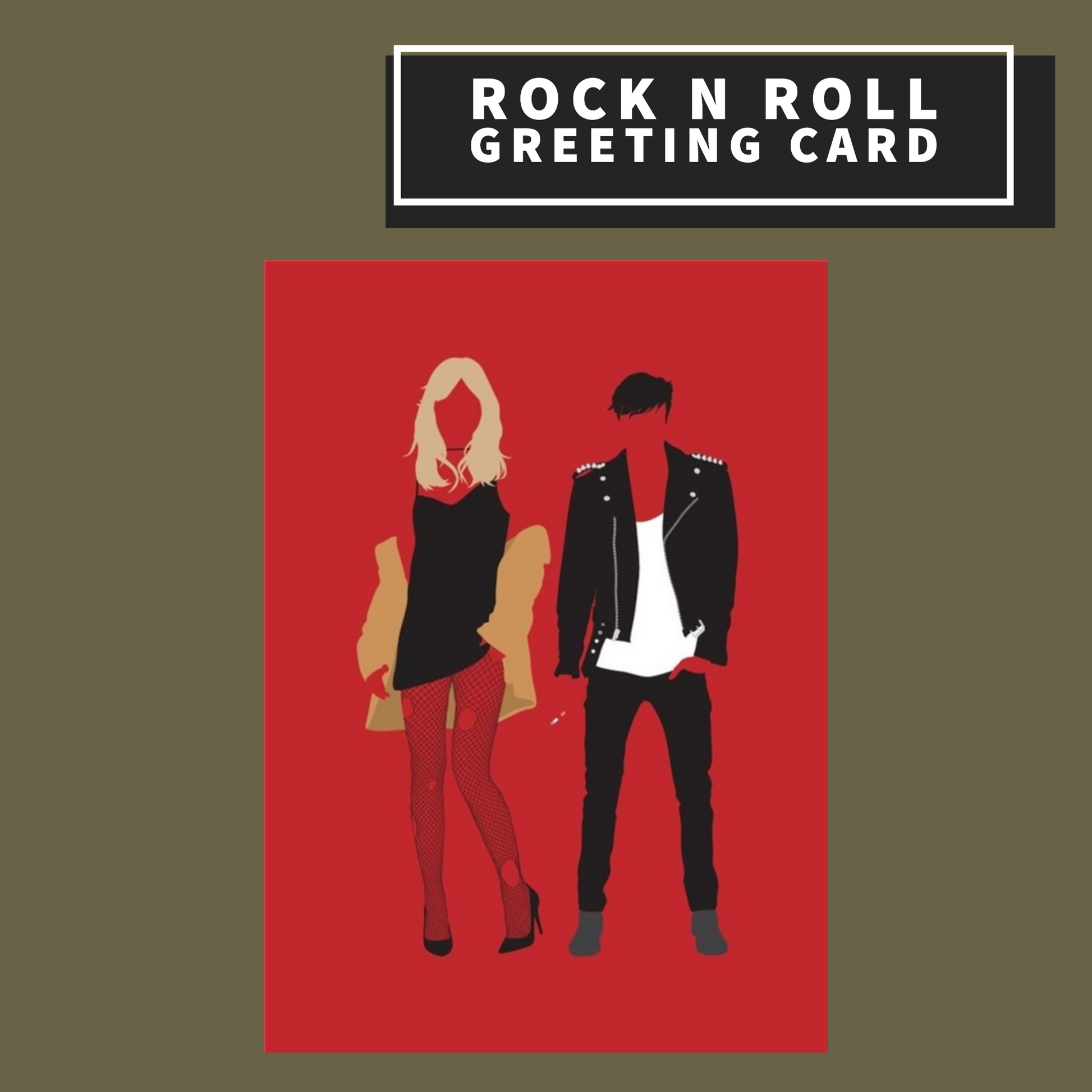 Rock n Roll Blank Greeting Card