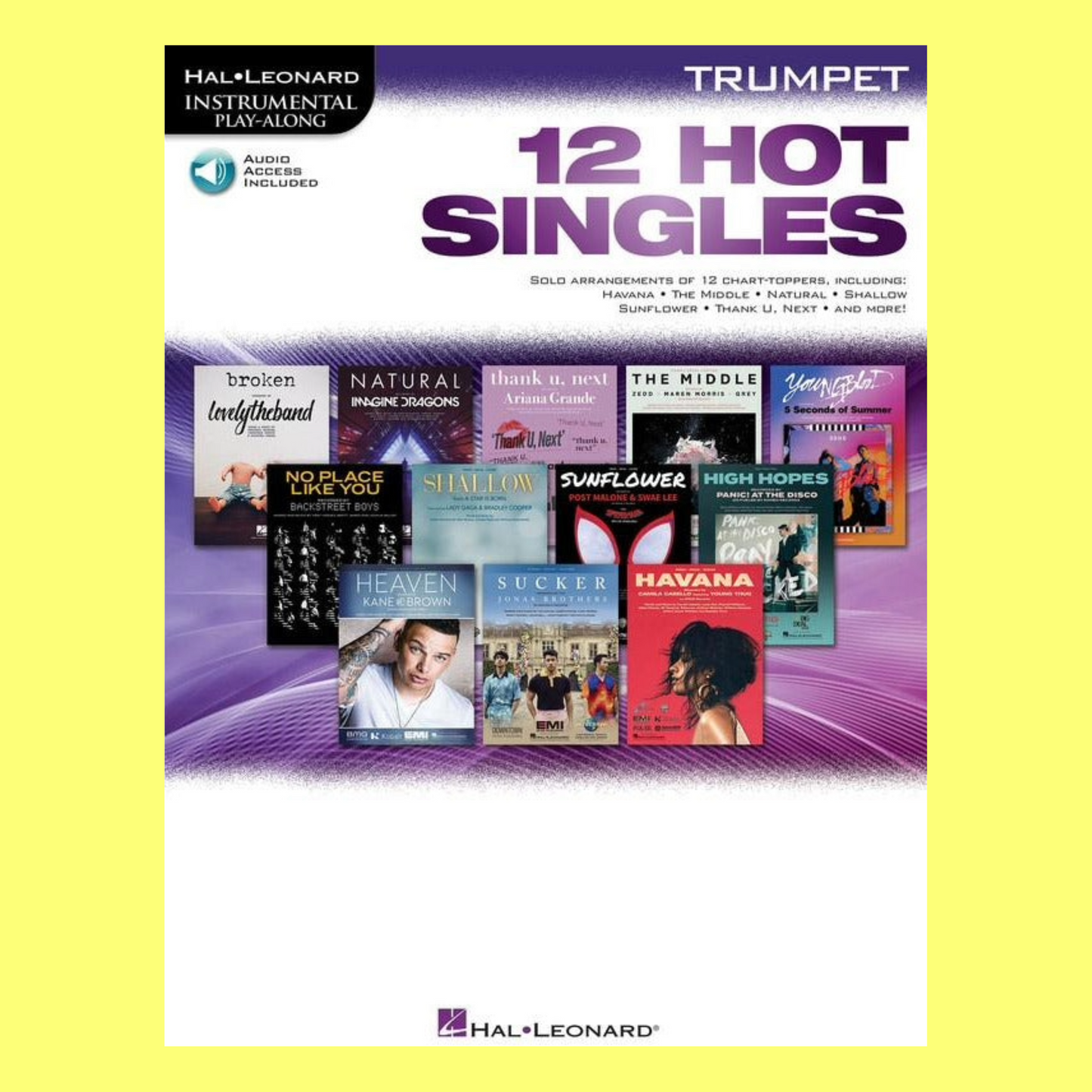 12 Hot Singles For Trumpet Play Along Book/Ola