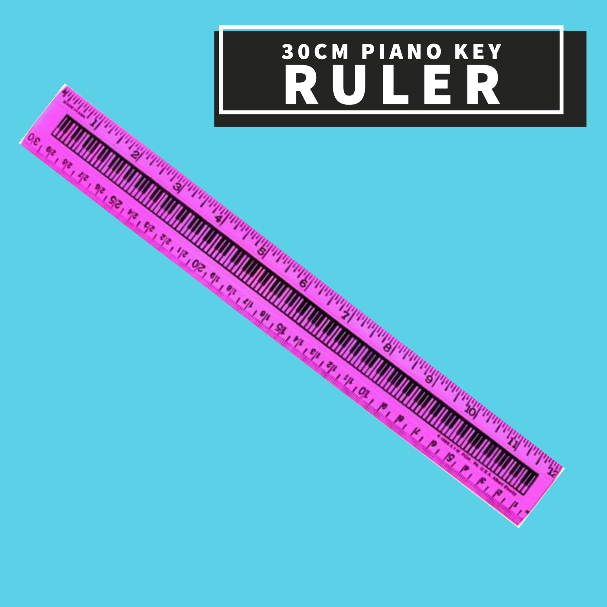 Piano Keys 30cm Pink Ruler