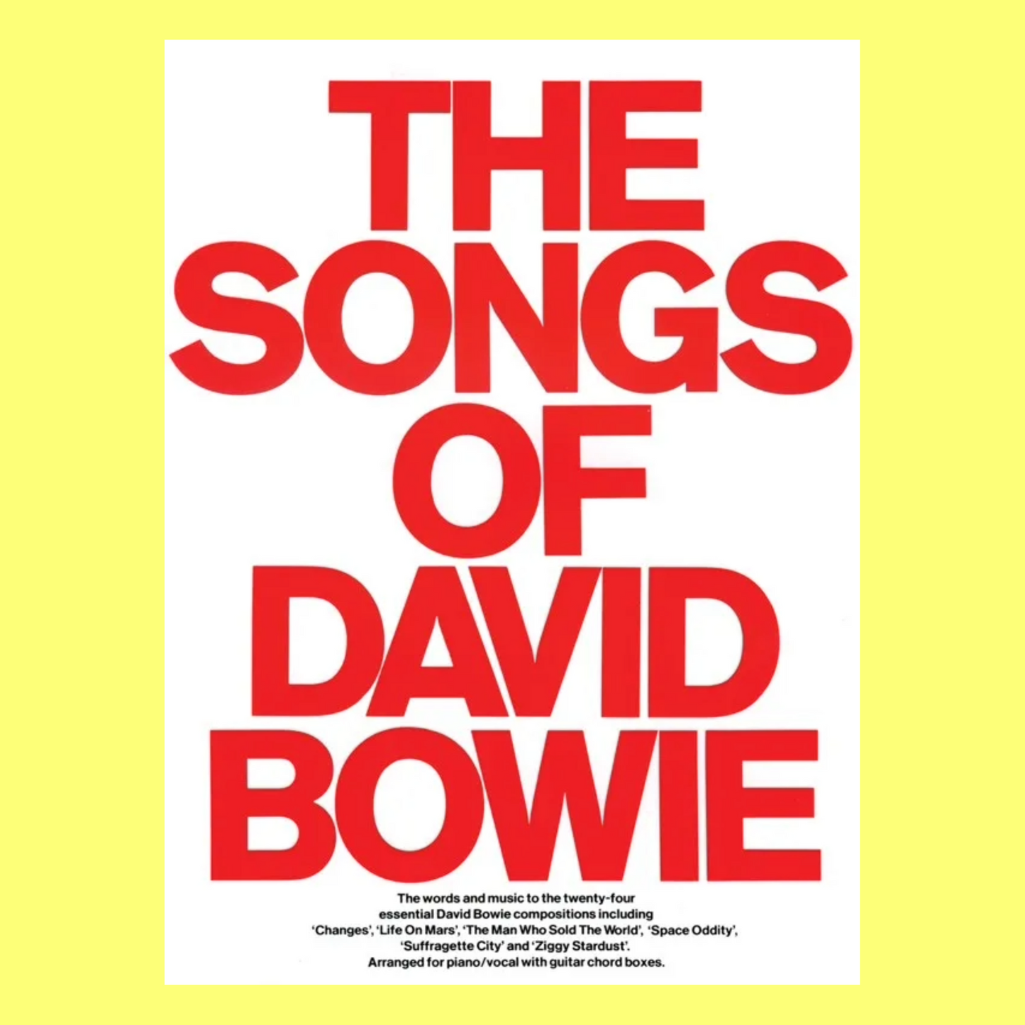 Songs Of David Bowie PVG