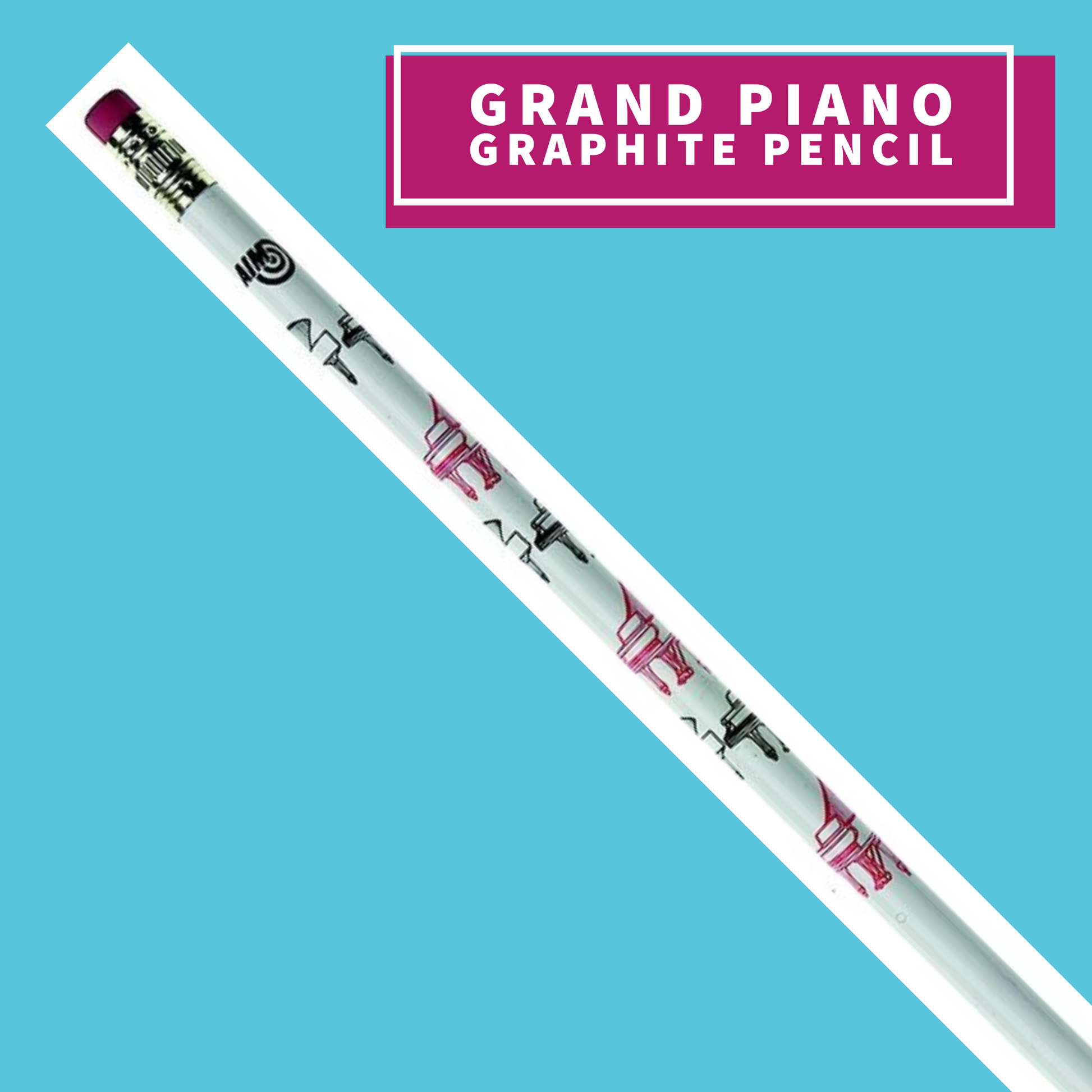 White Grand Piano Graphite Pencil