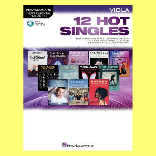 12 Hot Singles For Viola Play Along Book/Ola