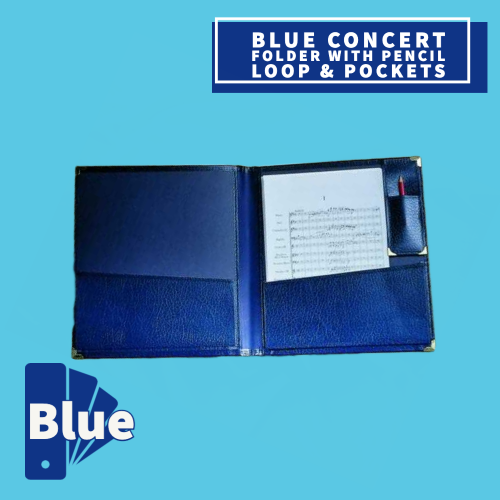 Blue Concert Folder with Pencil Loop & Storage Pockets (30.4cm x 35.5cm)